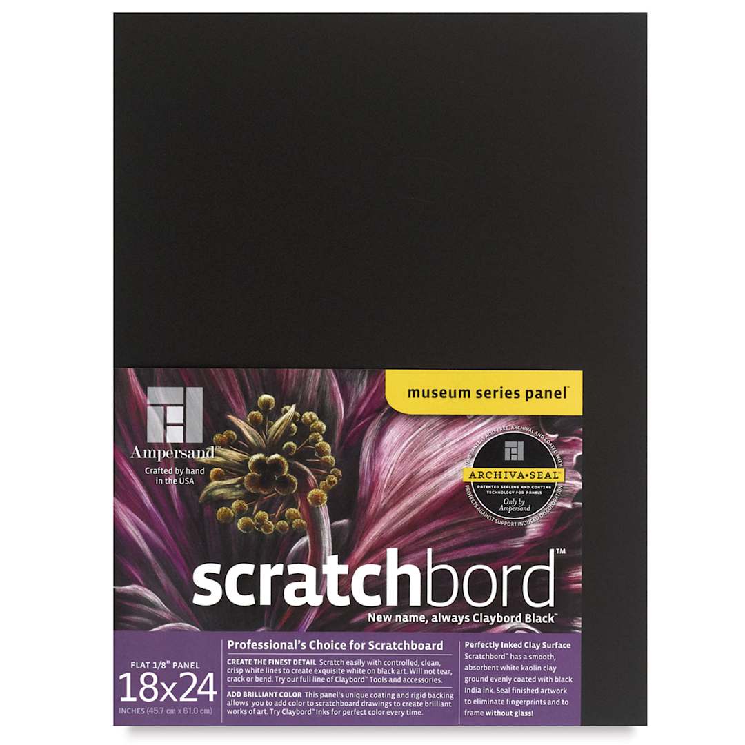 Open in modal - Ampersand Claybord Scratchbord - 18" x 24", 1/8" Thick, Black