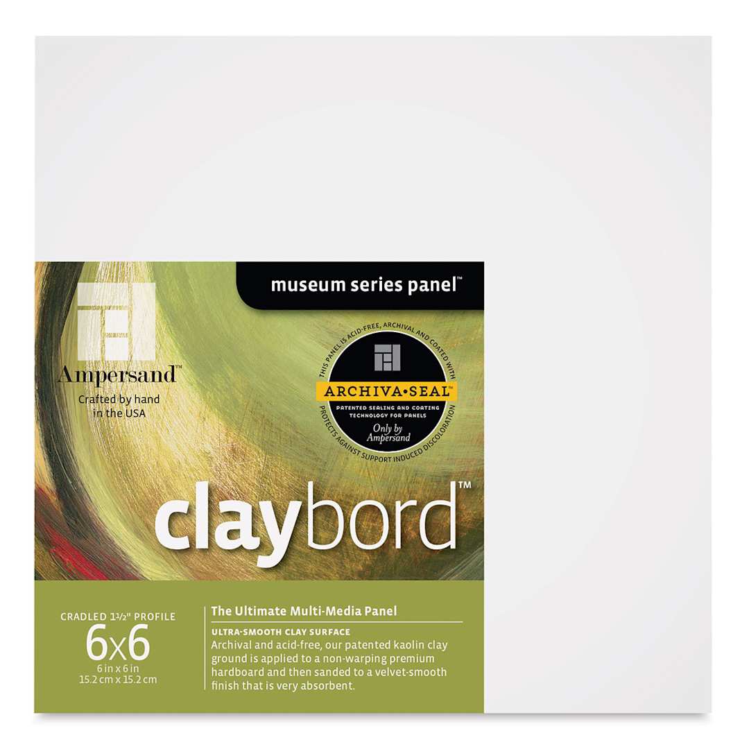 Open in modal - Ampersand Claybord - 6'' x 6'', 1-1/2'' Cradled