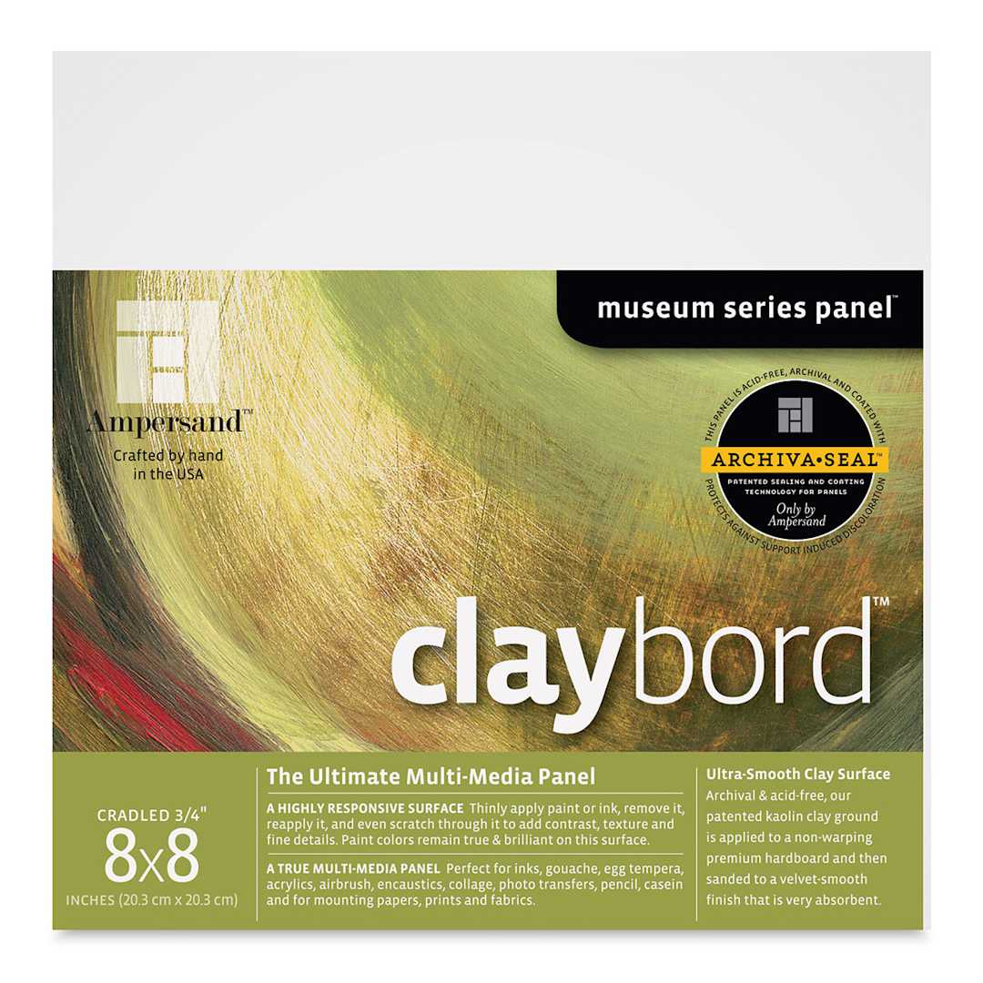 Open in modal - Ampersand Claybord - 8'' x 8'', 3/4'' Cradled