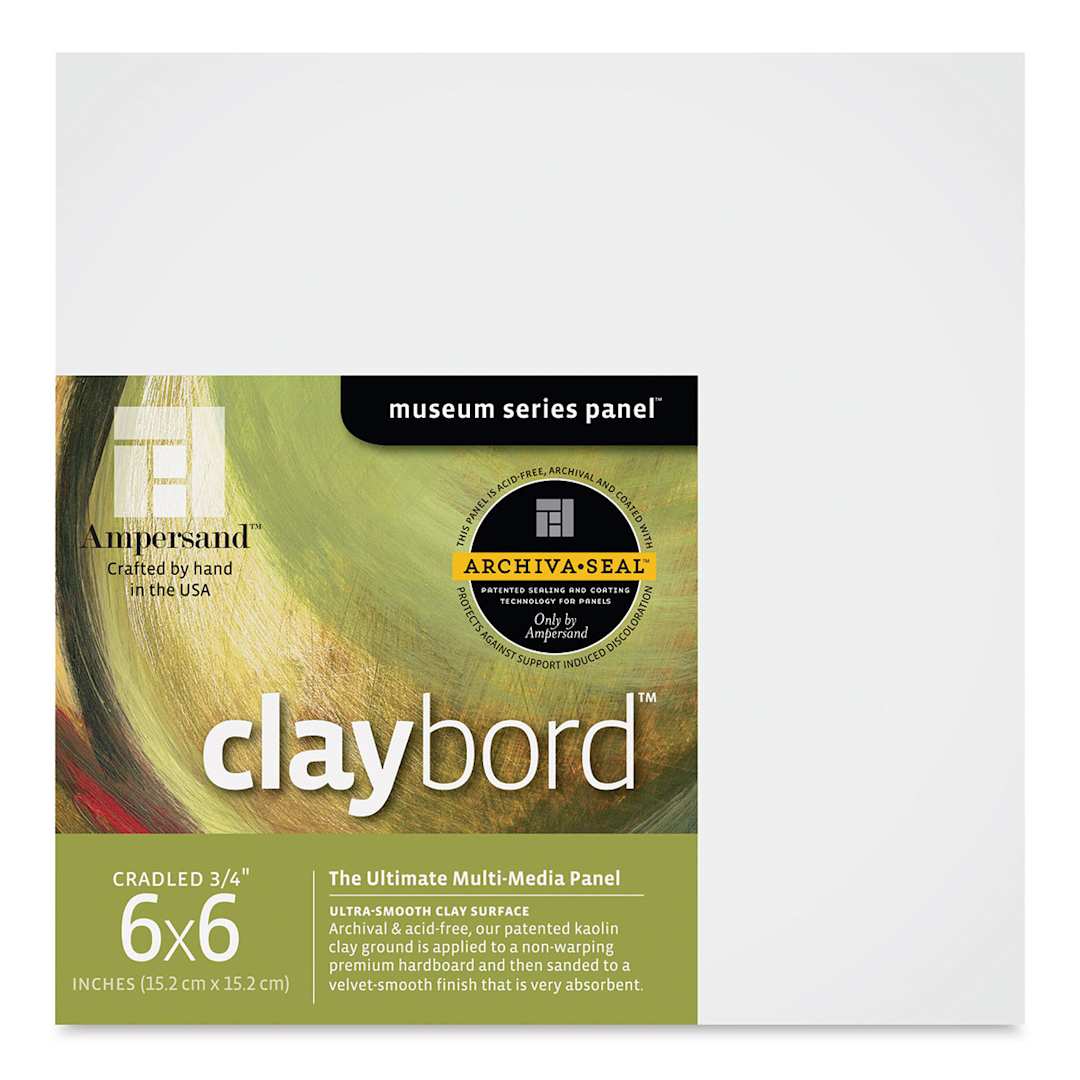 Open in modal - Ampersand Claybord - 6" x 6", 3/4" Cradled