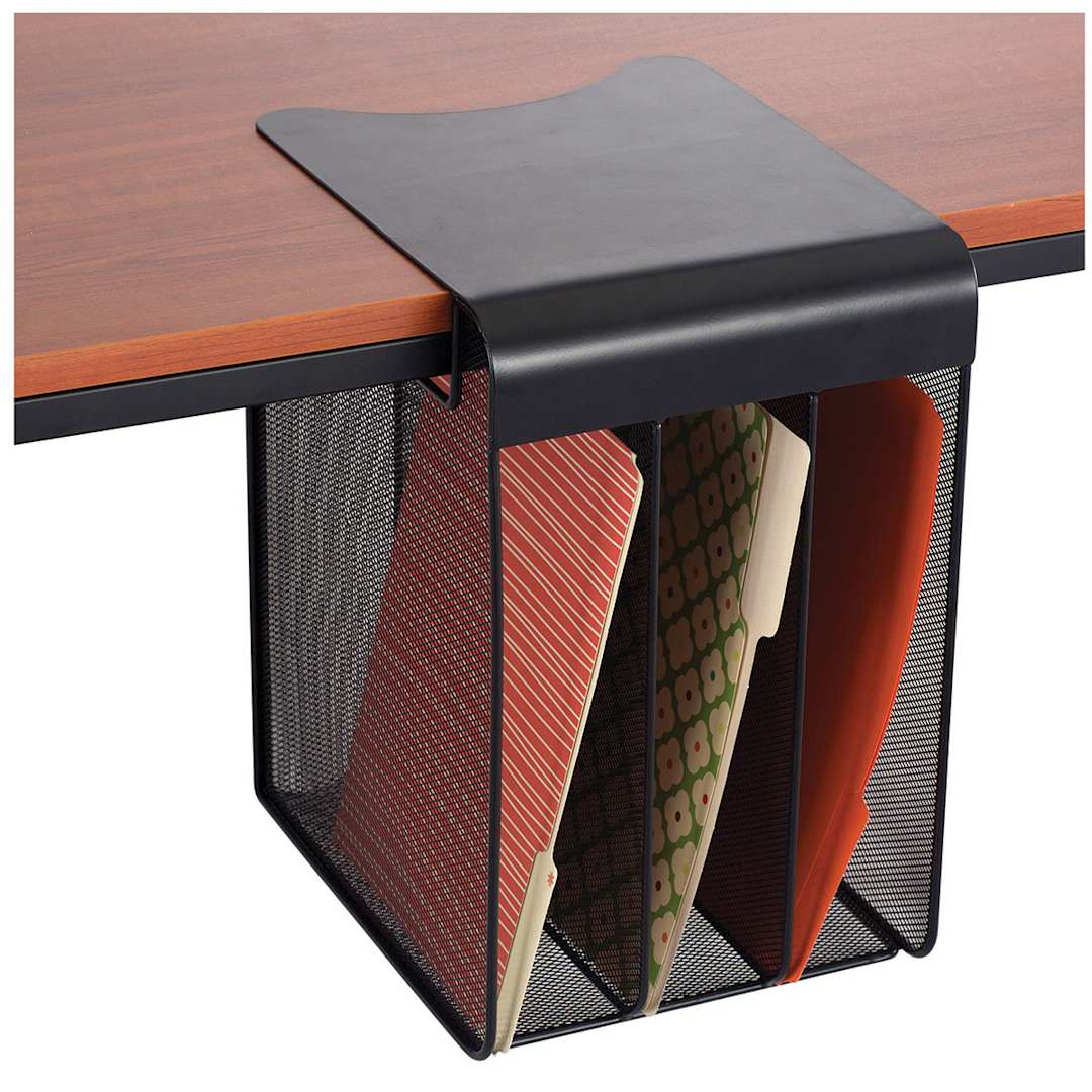 Open in modal - Hanging Desk Organizers - Solid top with 3 Vertical Sections below desk