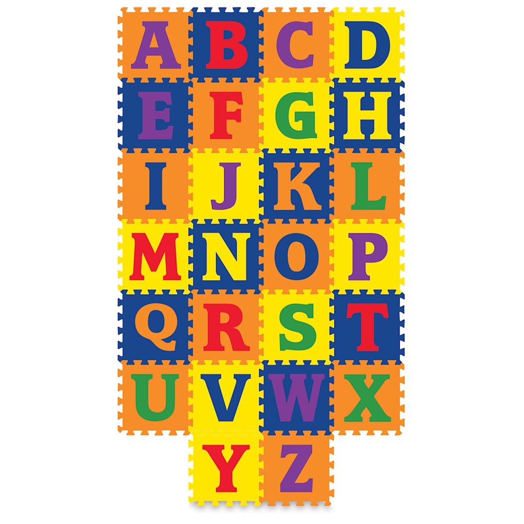 Open in modal - WonderFoam Carpet Tiles - Alphabet Tiles linked together
