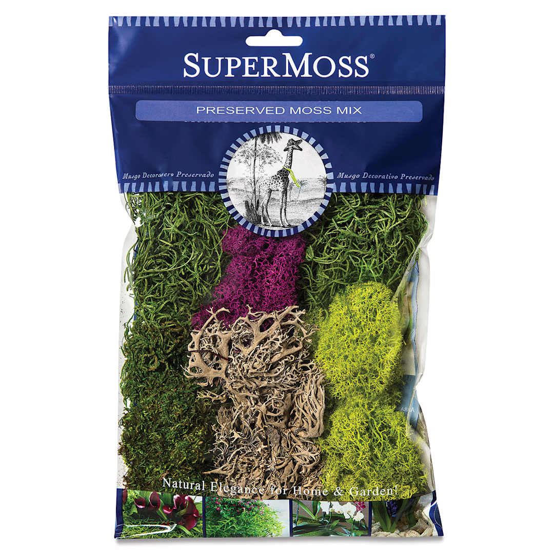Open in modal - SuperMoss Moss Mix - Front of 2 oz bag of moss
