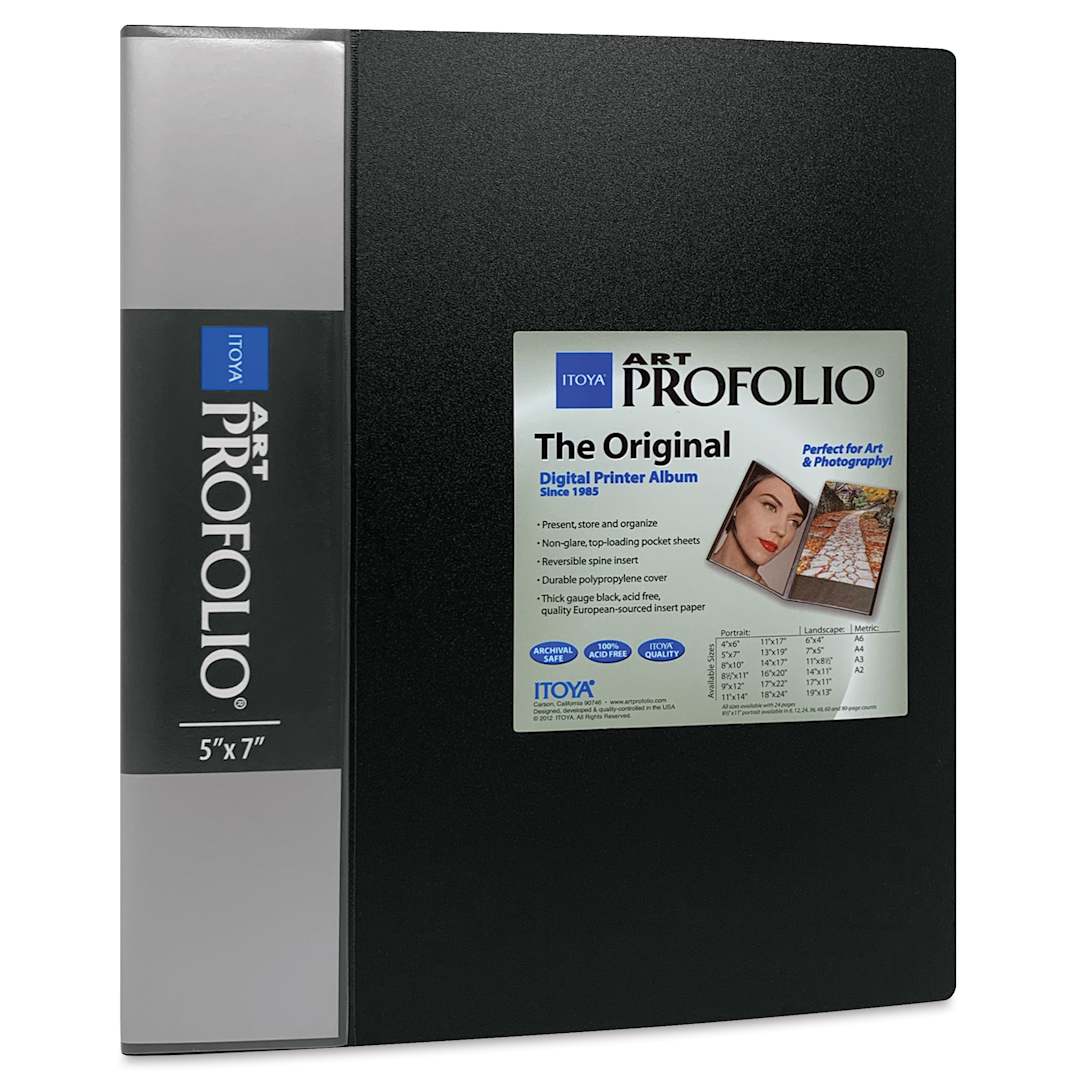 Open in modal - Itoya Original Art Profolio - 7" x 5", Black, Portrait, 24 Pages