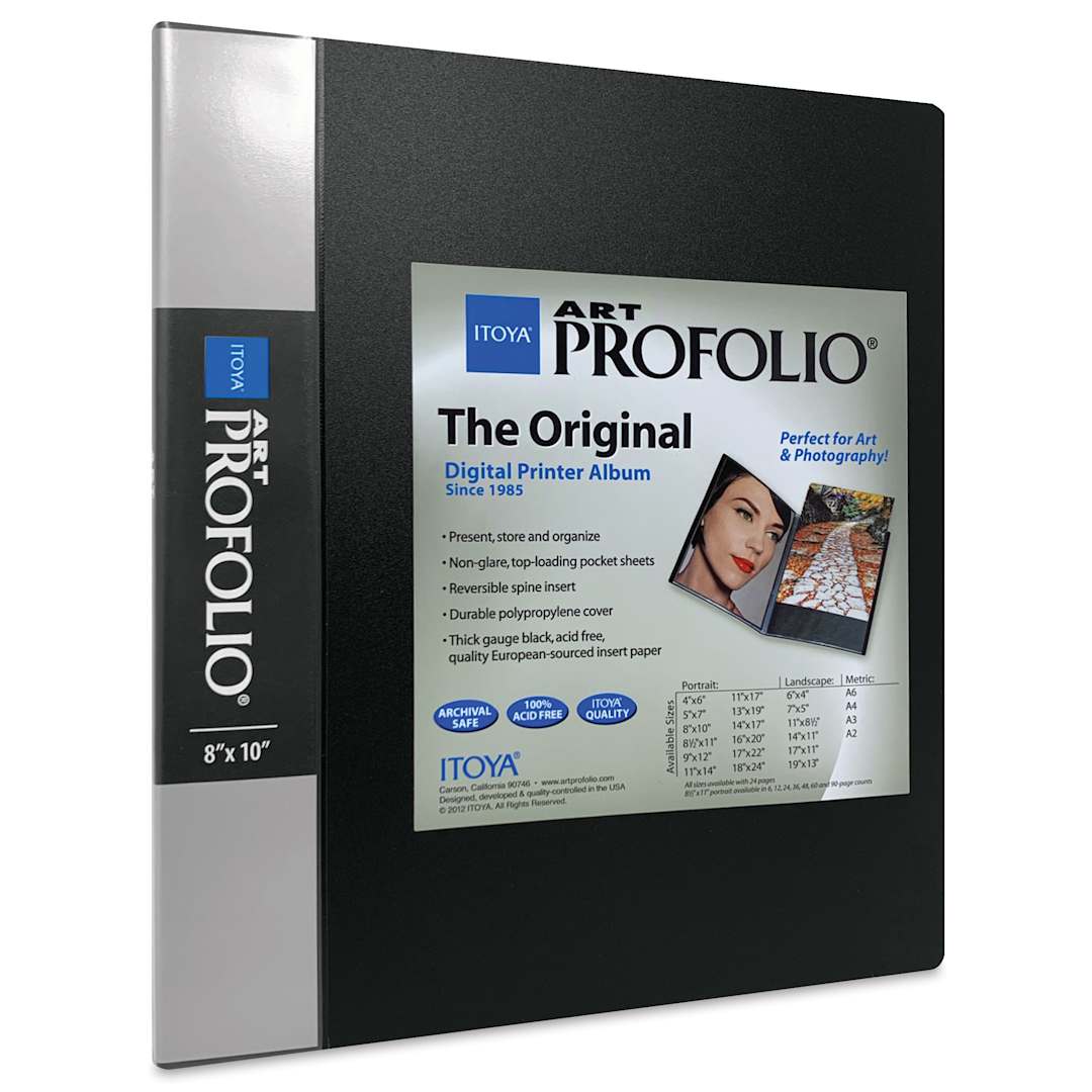 Open in modal - Itoya Original Art Profolio - 10" x 8", Black, Portrait, 24 Pages