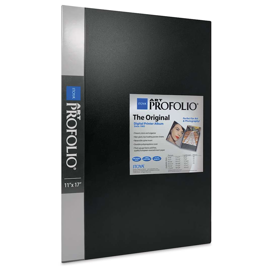 Open in modal - Itoya Original Art Profolio - 17" x 11", Black, Portrait, 24 Pages