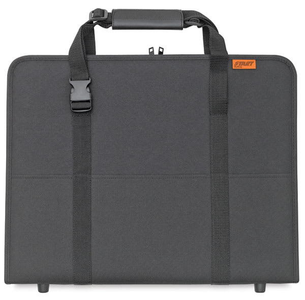 Open in modal - Prat Start 3 Portfolio - Side view of portfolio showing straps
