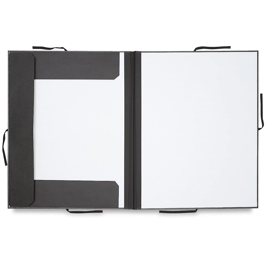 Open in modal - Cachet Deluxe Portfolio With Flaps - 12" x 16", Black