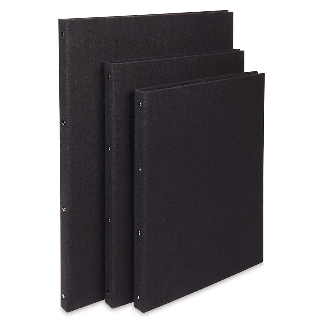 Open in modal - Art Profolio Professional Presentation Book - Angled view of several sizes upright
