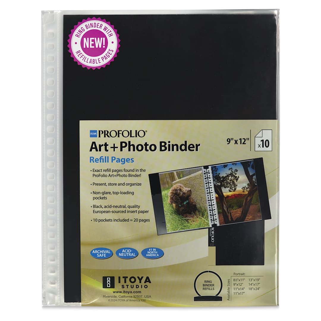 Open in modal - Itoya Superclear Refill Pages - 9" x 12", Pkg of 10, front of packaging
