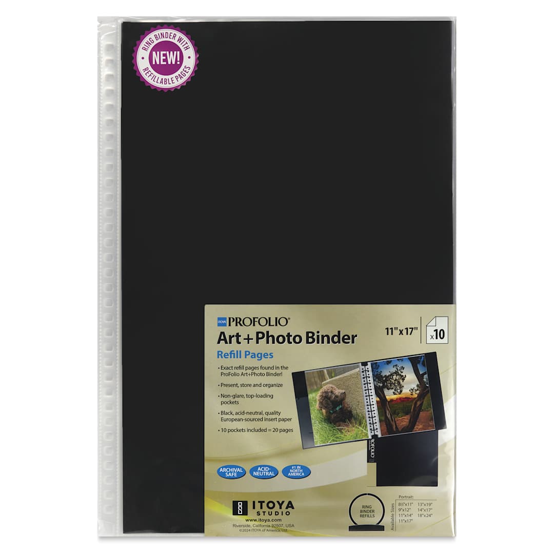 Open in modal - Itoya Superclear Refill Pages - 11" x 17", Pkg of 10, front of packaging