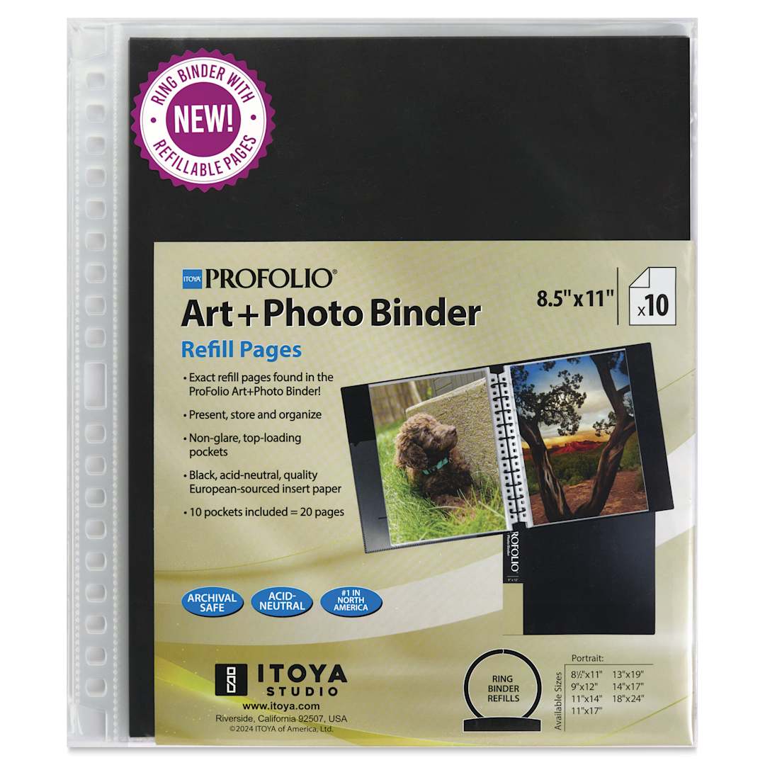 Open in modal - Itoya Superclear Refill Pages - 8-1/2" x 11", Pkg of 10, front of packaging