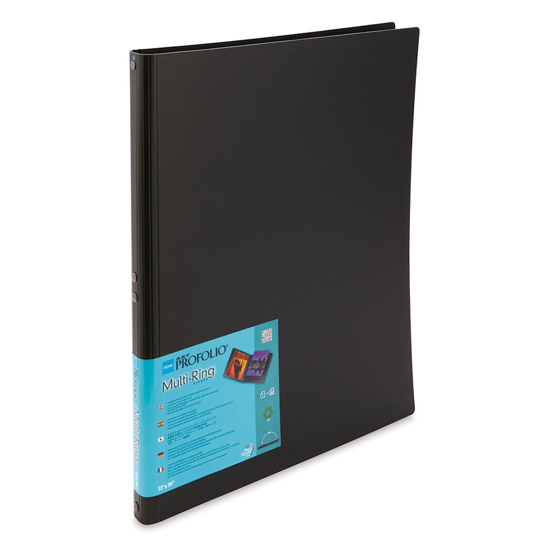 Open in modal - Itoya Art Profolio Multi-Ring Binder - 13" x 19", Black, Portrait