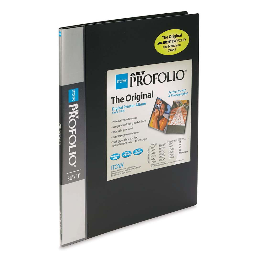 Open in modal - Itoya I-Series Art Profolio - 8 1/2" x 11", Black, Portrait, 6 Pages