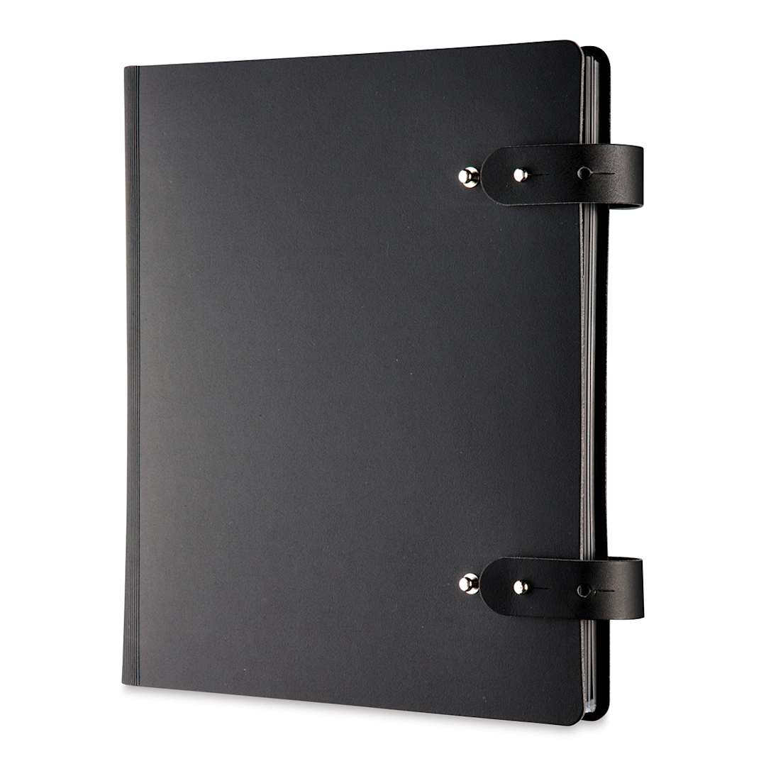 Open in modal - Prat Leather Spiral Presentation Book -  14" x 11", Double Tab Closure, Black, Portrait