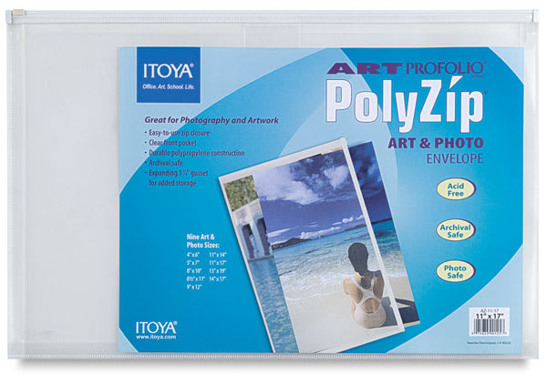Open in modal - Itoya Art Profolio PolyZip Envelope - Front of 11" x 17" package shown