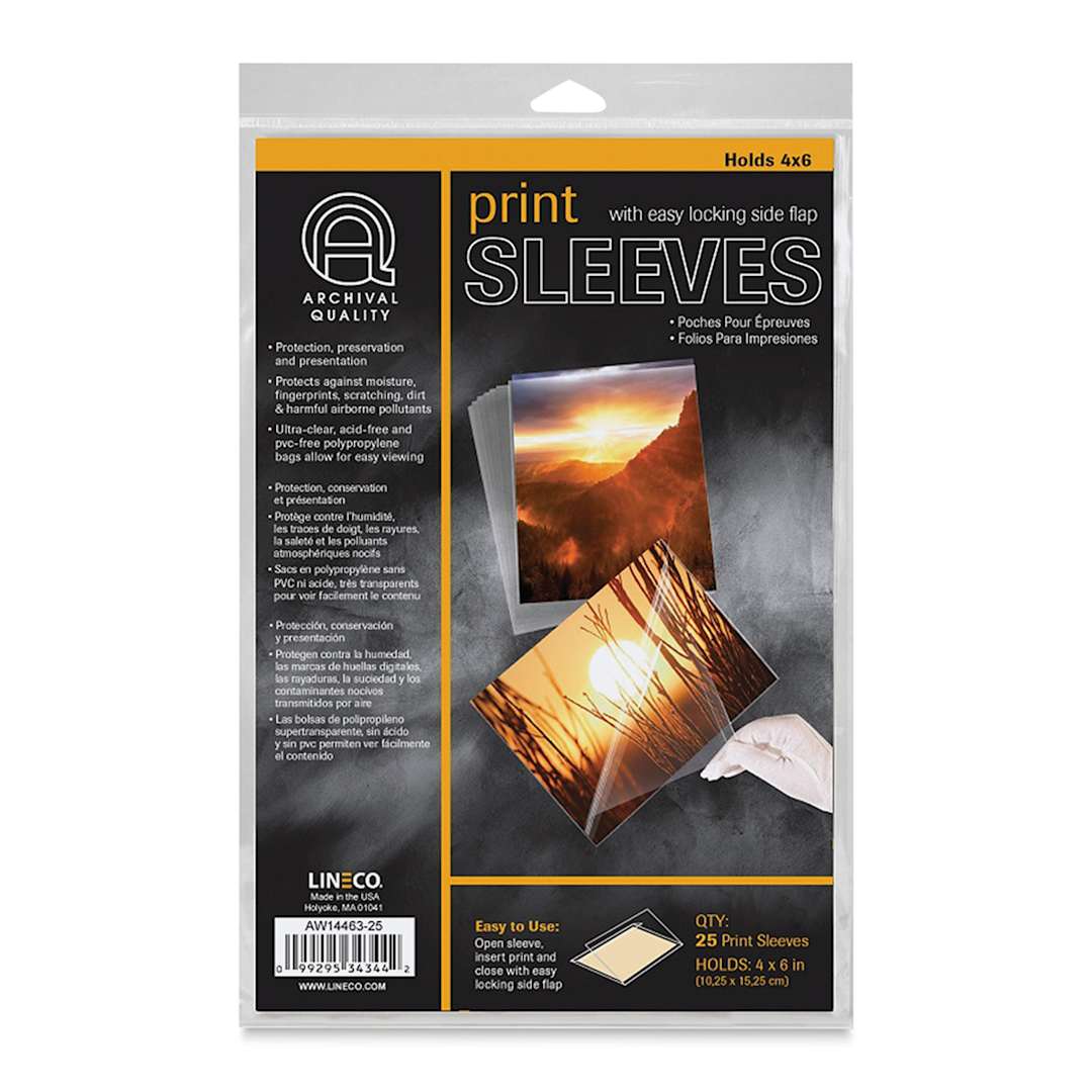 Open in modal - Lineco Digital Print Sleeve Pack - 4" x 6", Clear, Pkg of 25