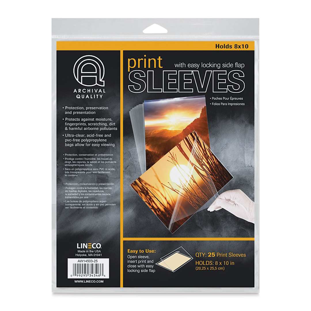 Open in modal - Lineco Digital Print Sleeve Pack - 8" x 10", Clear, Pkg of 25