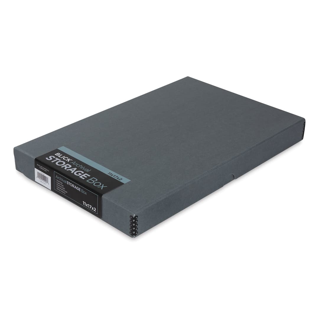 Open in modal - Blick Archival Storage Box - 11" x 17" x 2", Gray