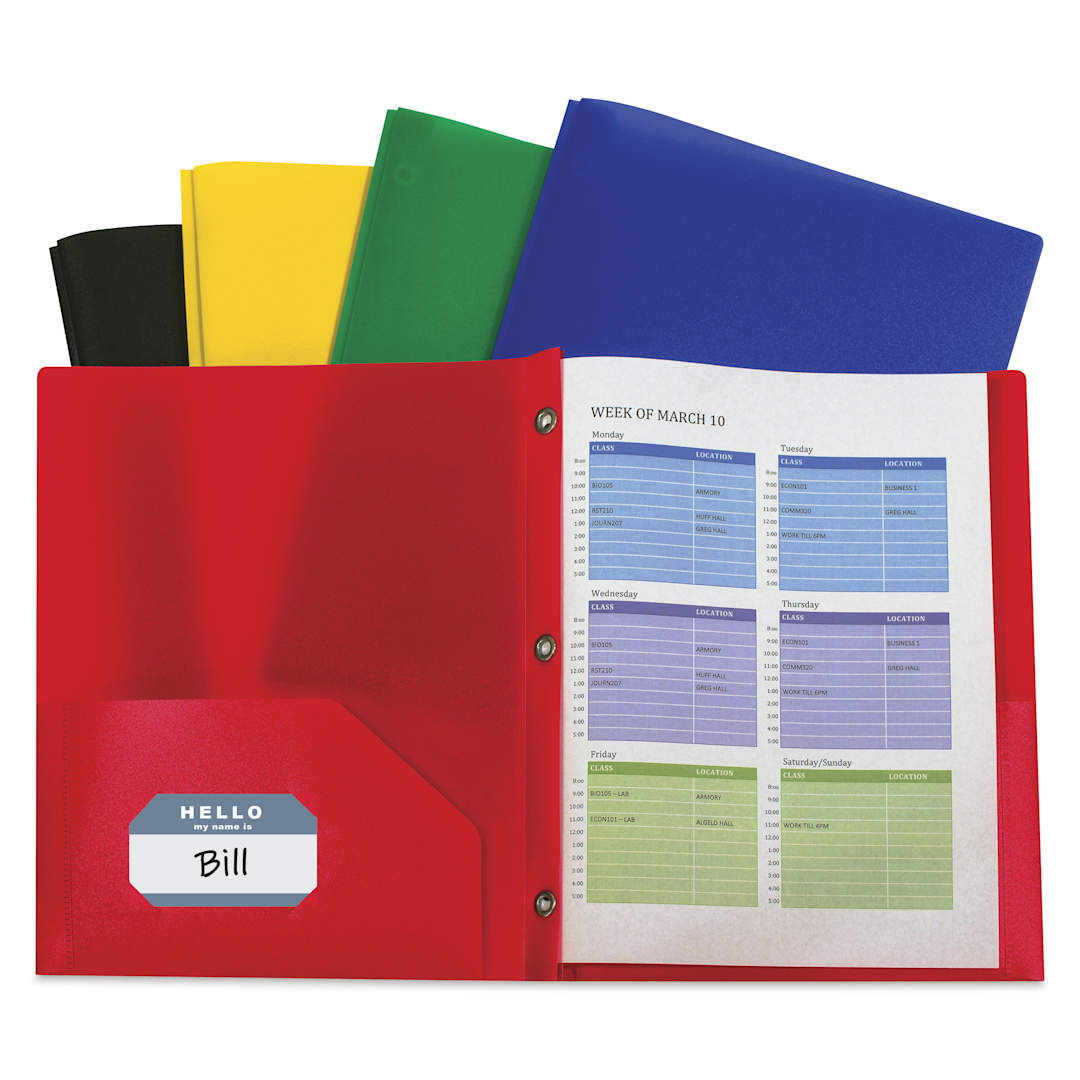 Open in modal - C Line Two-Pocket Folder with Prongs - Assorted, 8-1/2" x 11", Pkg of 10