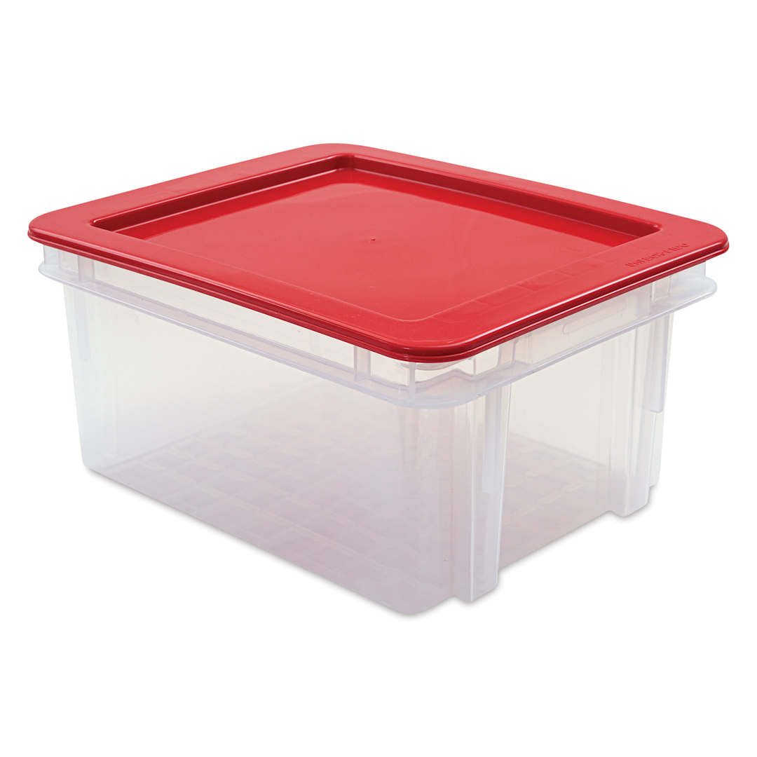 Open in modal - Dial Industries Tuft Tote with Lid - Small, Red Lid