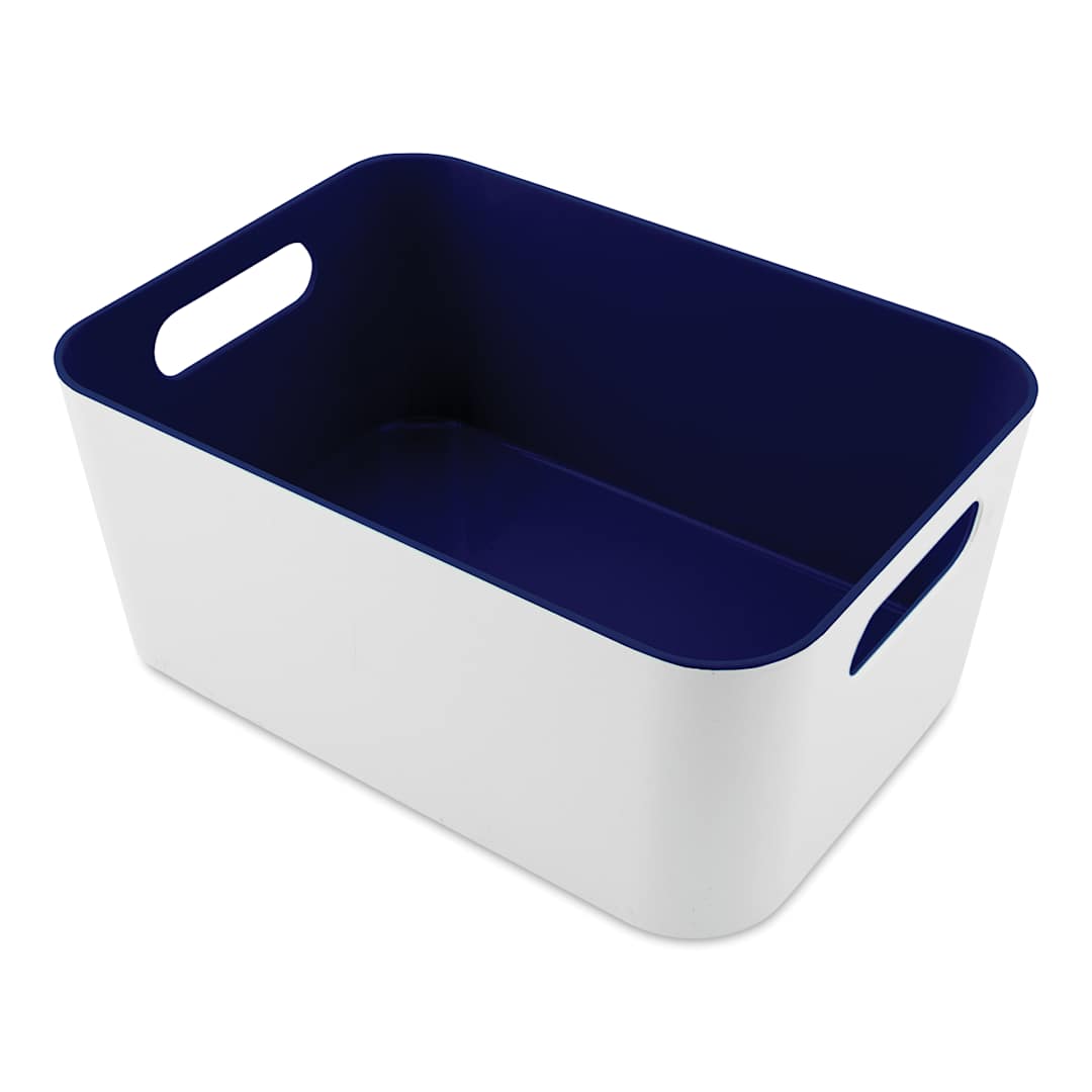 Open in modal - Three by Three Two-Tone Plastic Tidy Bin - Navy