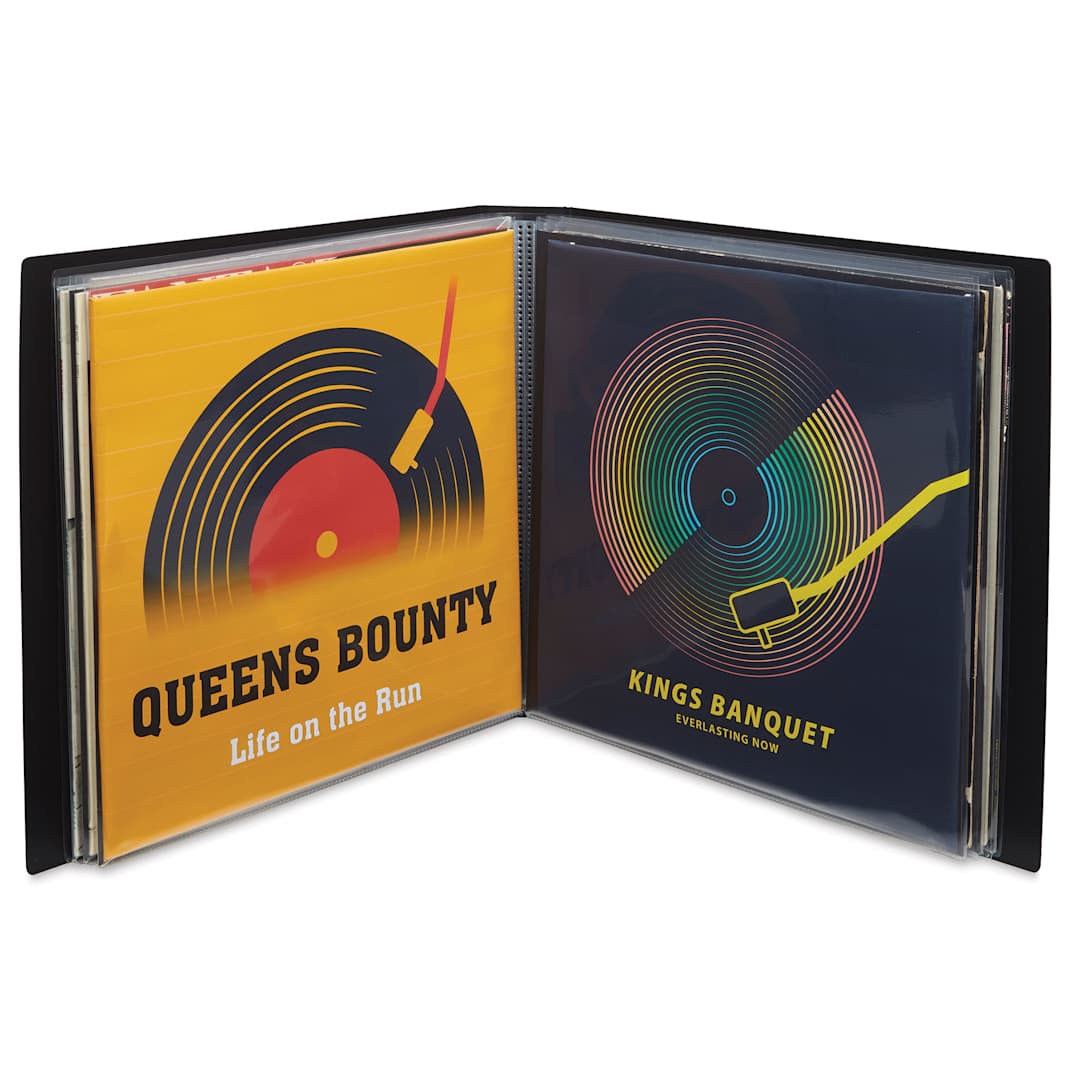 Open in modal - Itoya Art Profolio for Vinyl Records open, vinyl records not included