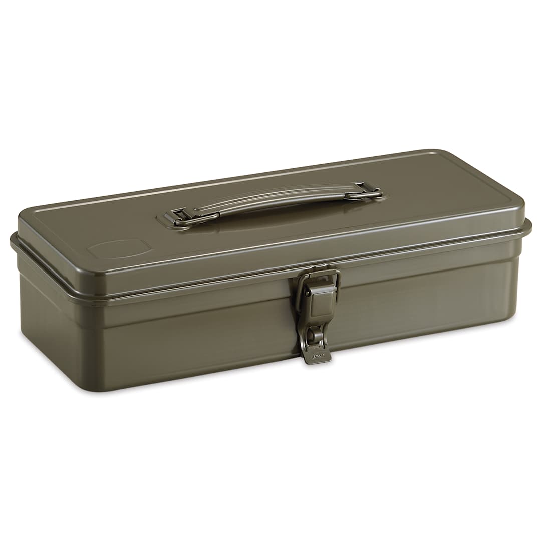 Open in modal - Toyo Trunk Shape T-320 Toolbox - Military Green, 12.5" x 4.9" x 3.3"