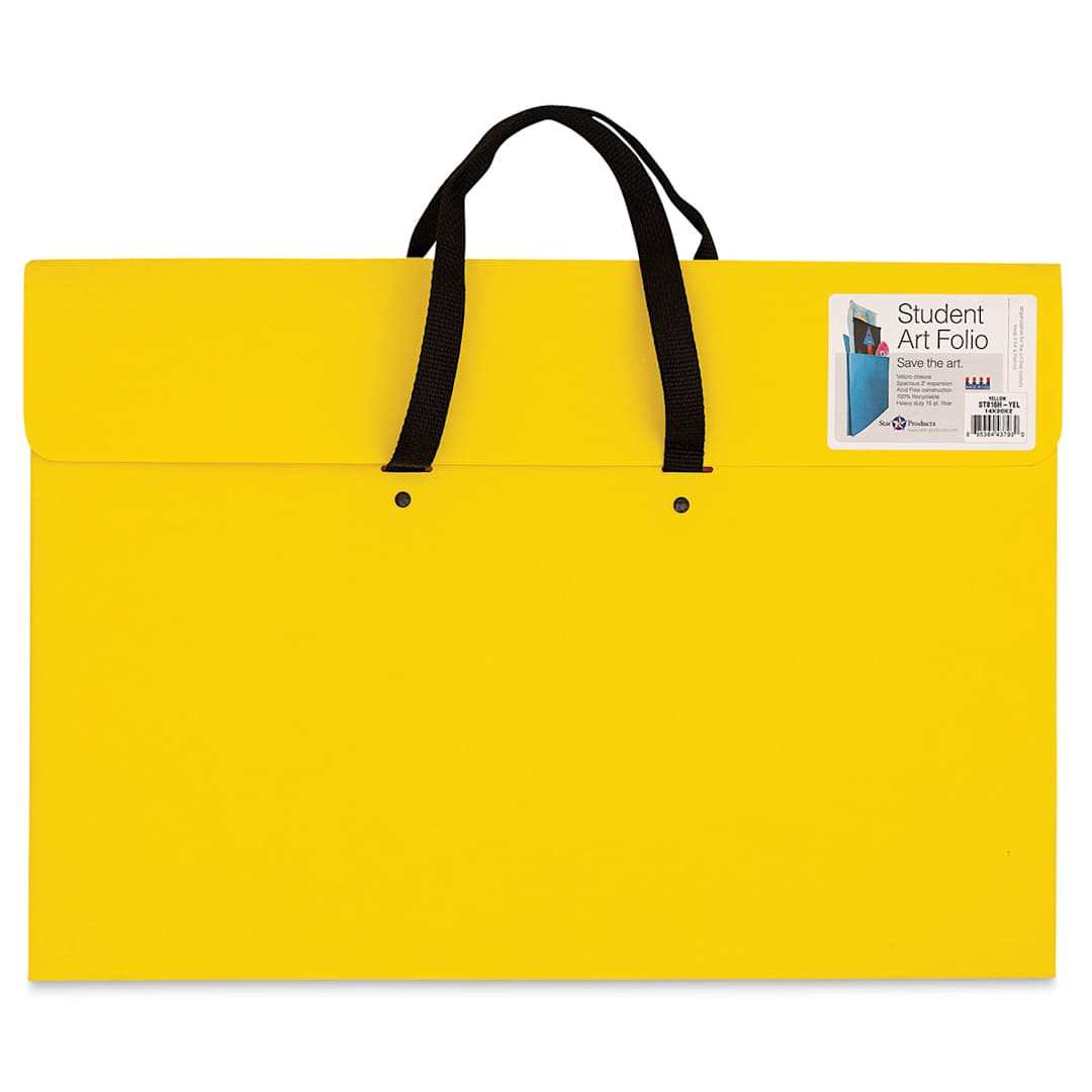 Open in modal - Star Products Student Art Folio with Handles - Yellow, 14" x 20"