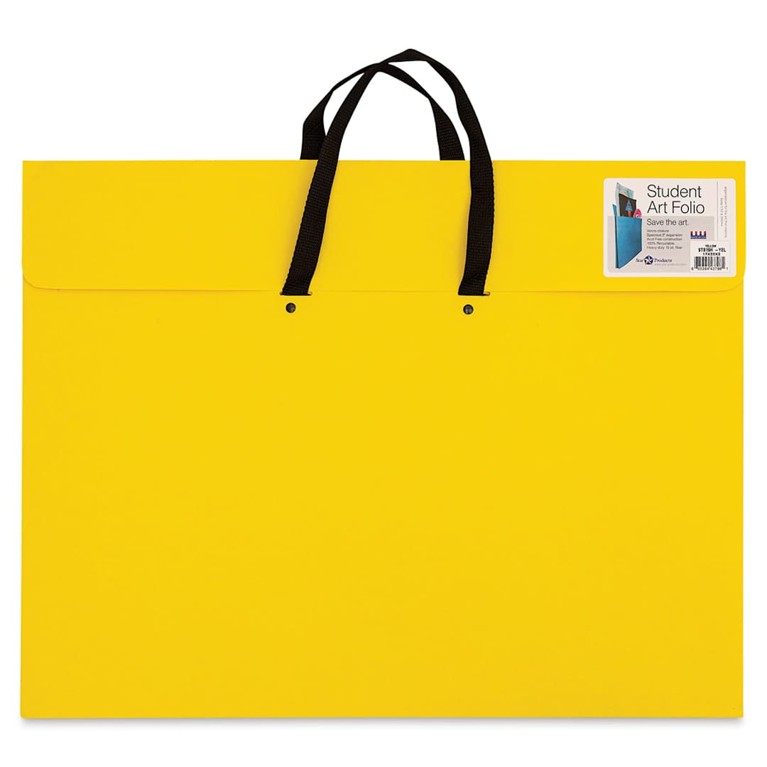 Open in modal - Star Products Student Art Folio with Handles - Yellow, 17" x 22"