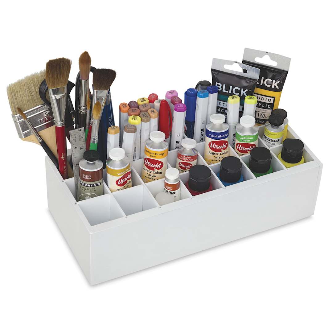 Open in modal - ArtBin Paint Storage Tray - Top view filled with art supplies, not included