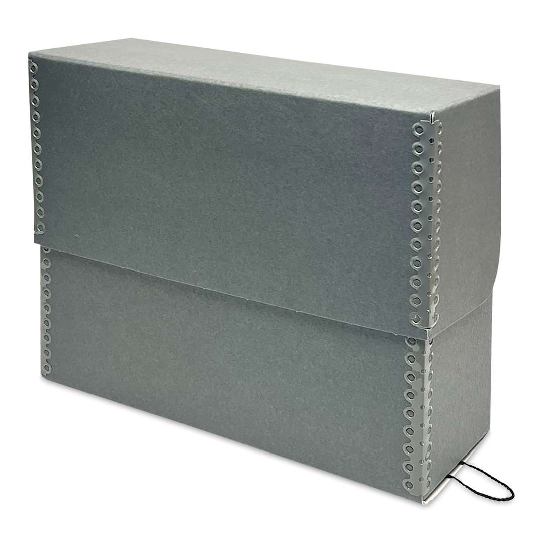 Open in modal - Lineco Archival Document Storage Case - Blue Gray, 12-1/2" x 10-1/2" x 5" (closed)