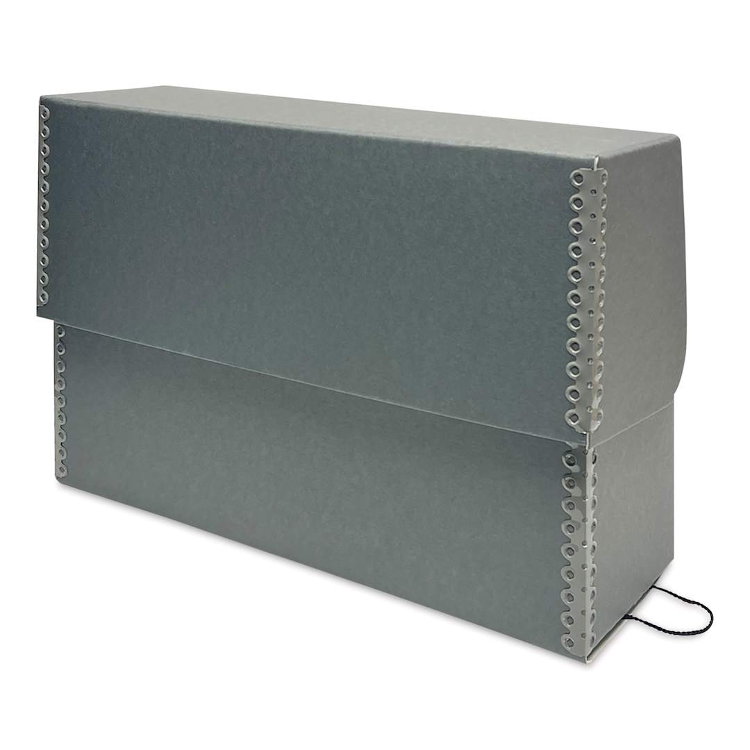 Open in modal - Lineco Archival Document Storage Case - Blue Gray, 15-1/2" x 10-1/2" x 5" (closed)