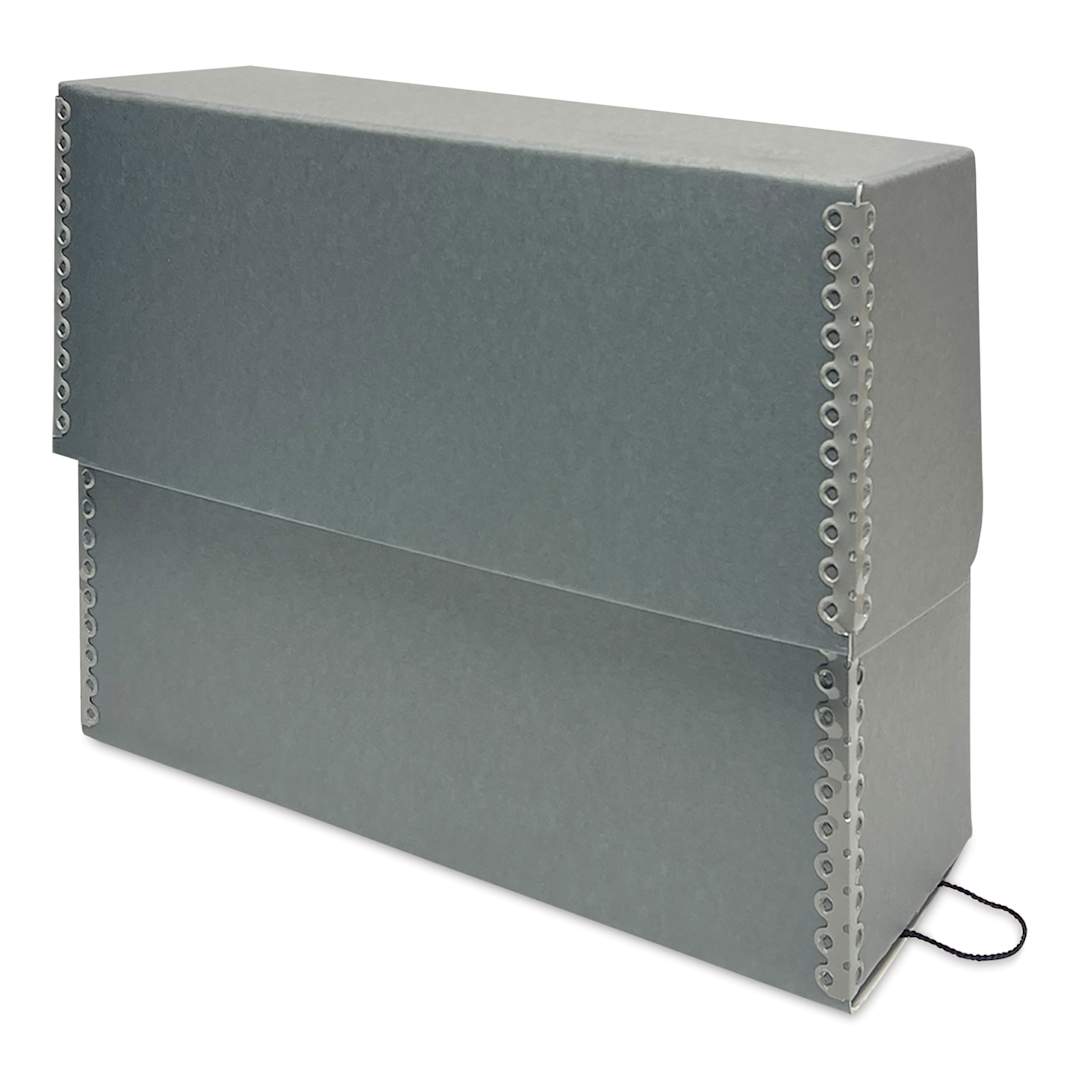 Open in modal - Lineco Archival Document Storage Case - Blue Gray, 15-1/2" x 12-1/2" x 5" (closed)