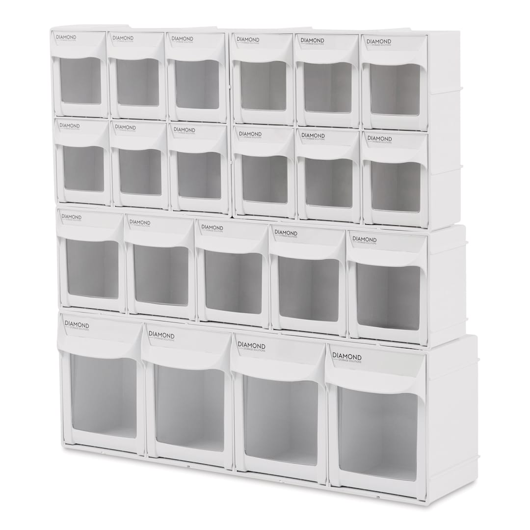 Open in modal - Diamond Storage Solutions Tip Out Bins- assorted bin sets stacked