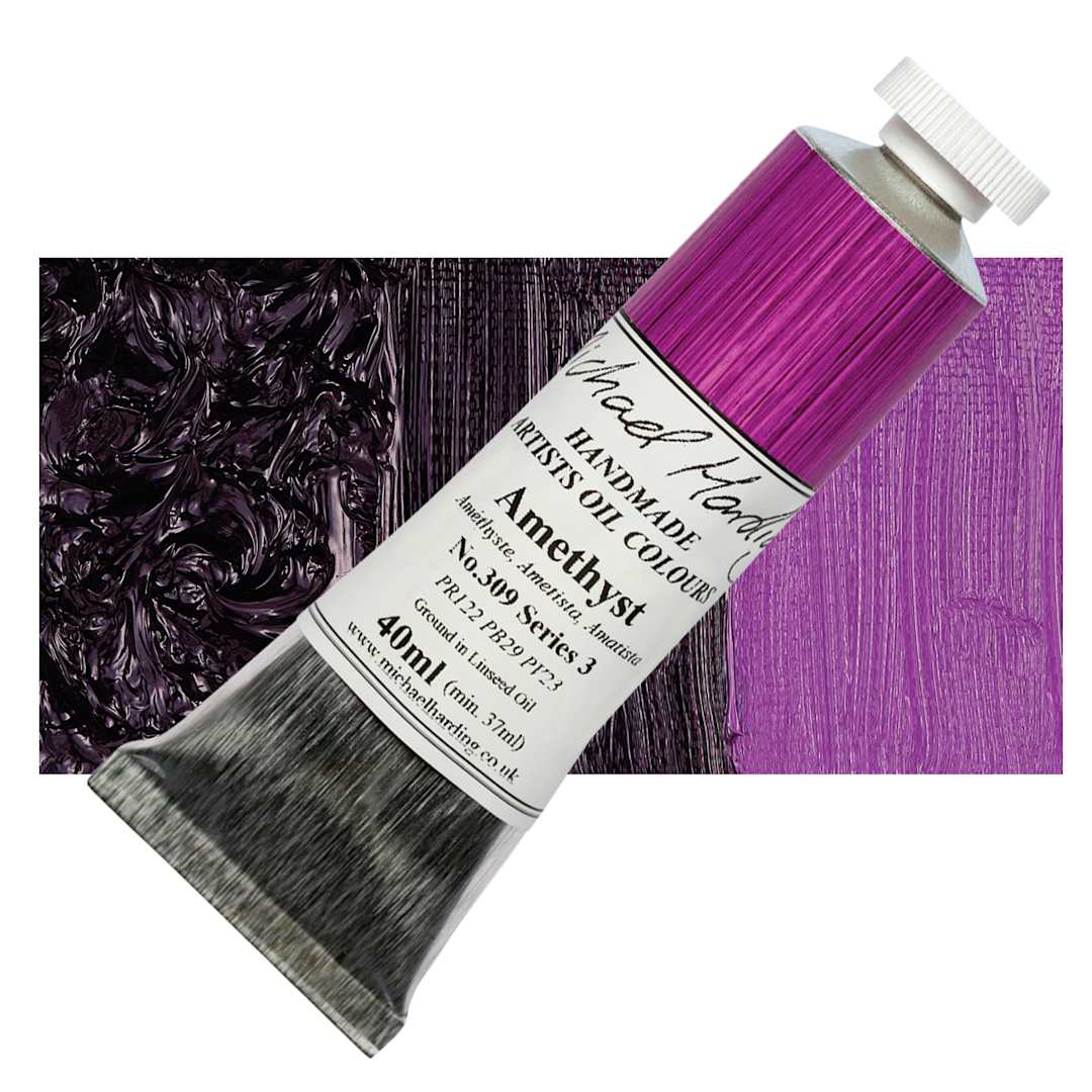 Open in modal - Michael Harding Artists Oil Paint - Amethyst, 40 ml tube and swatch