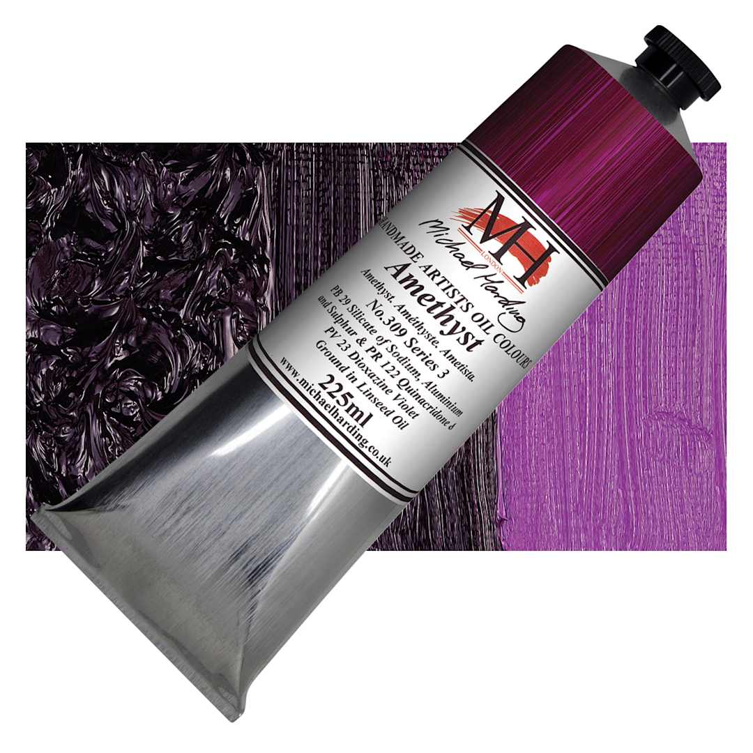 Open in modal - Michael Harding Artist Oil Paint - Amethyst, 225 ml tube and swatch