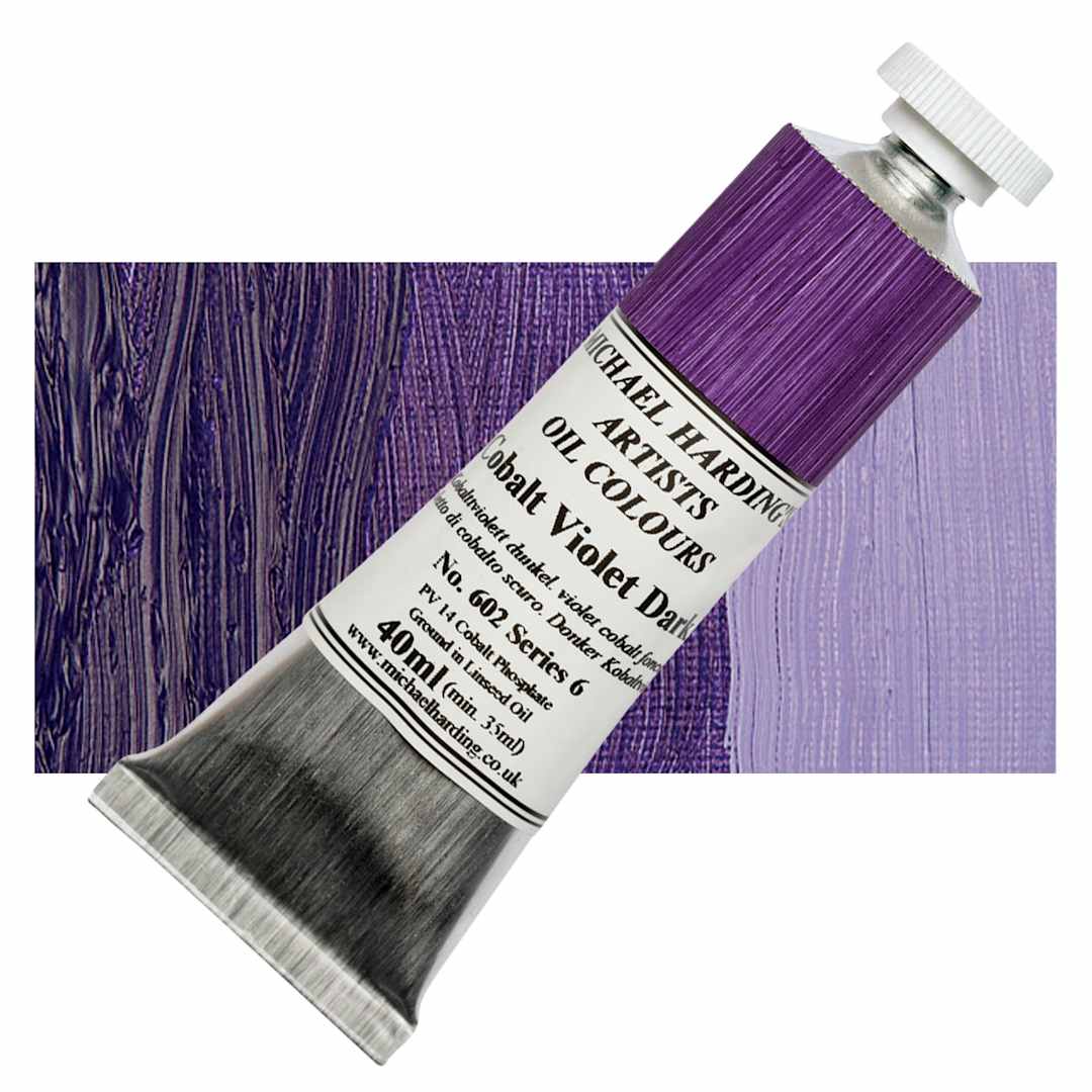 Open in modal - Michael Harding Artists Oil Paint - Cobalt Violet Dark, 40 ml tube and swatch