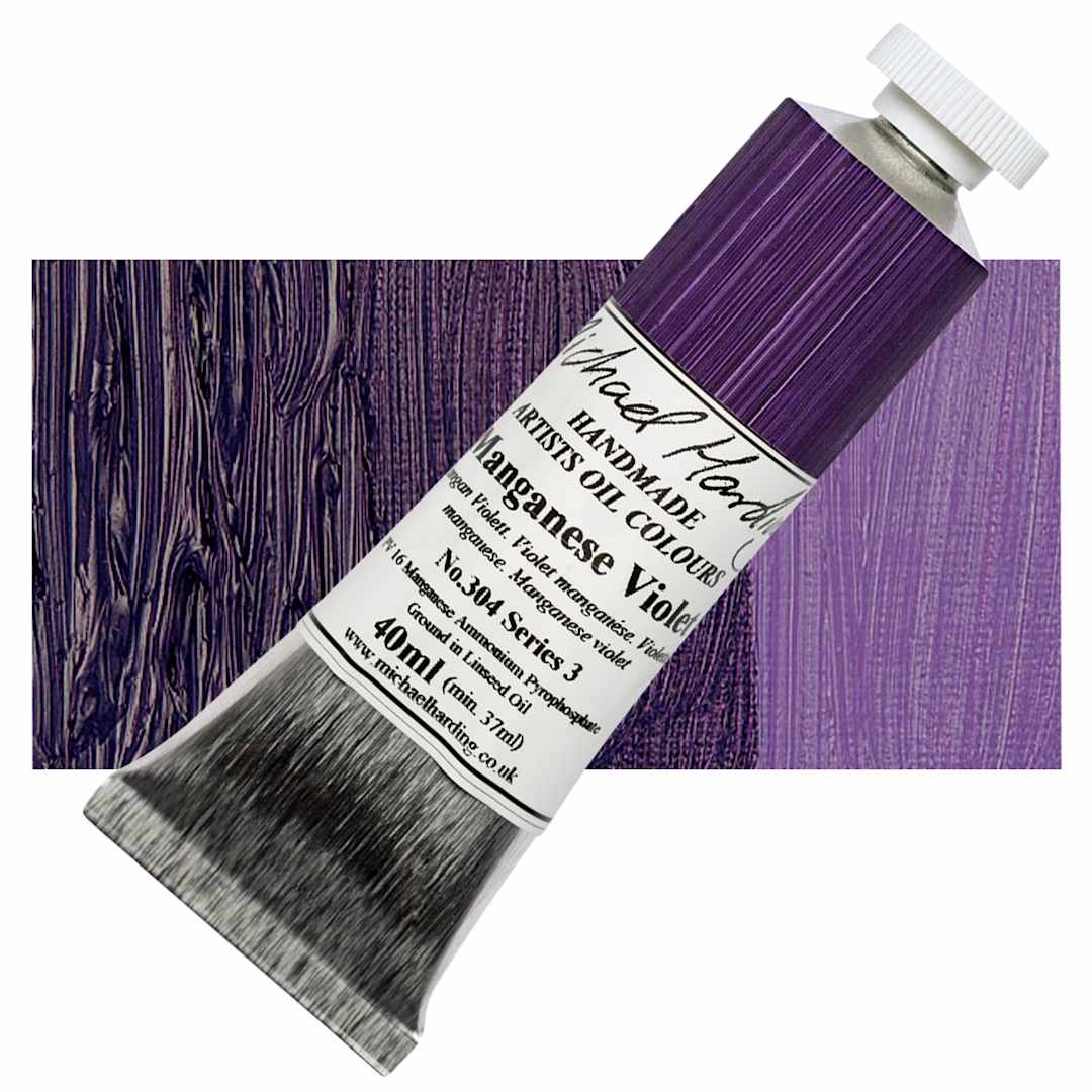 Open in modal - Michael Harding Artists Oil Paint - Manganese Violet, 40 ml tube and swatch