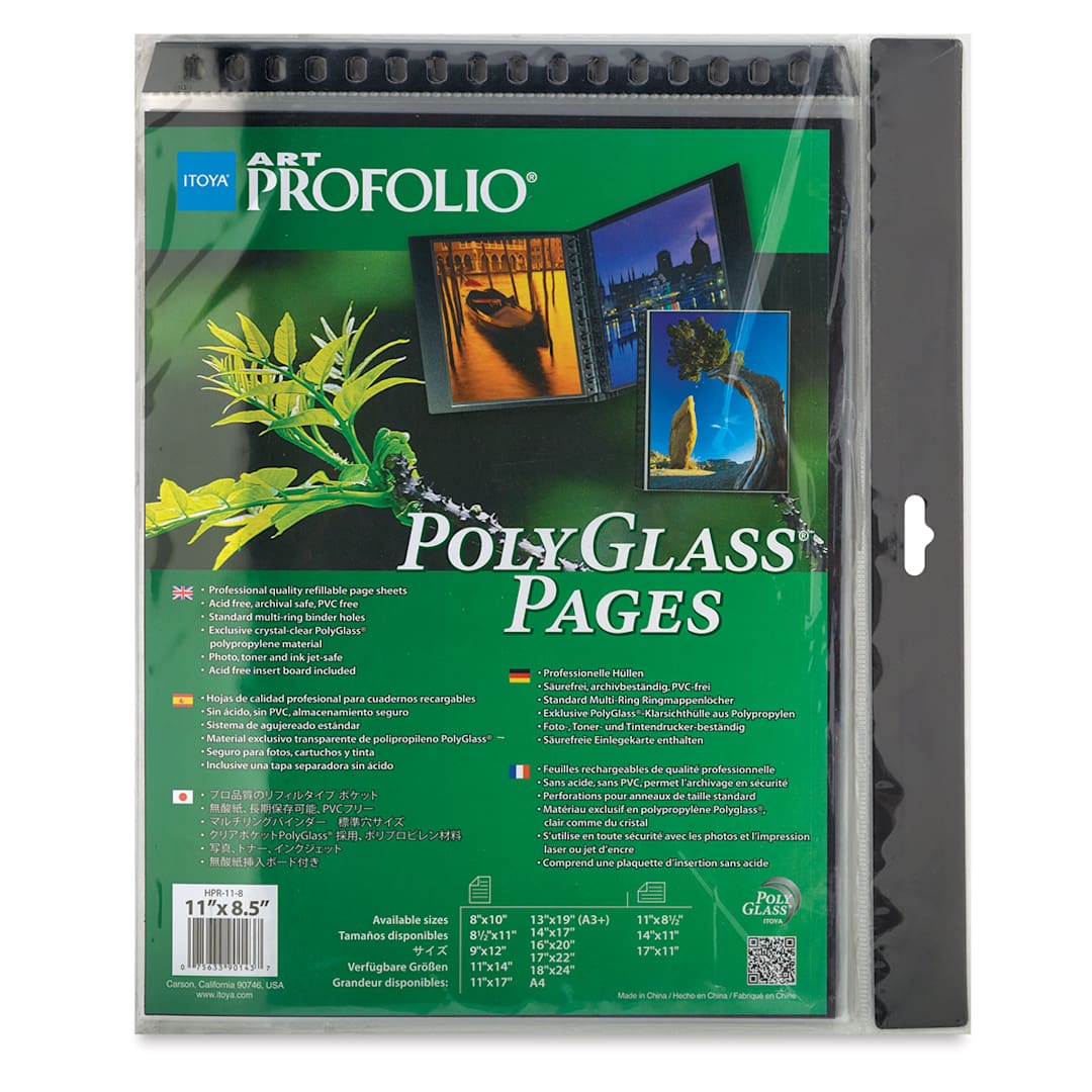 Open in modal - Itoya PolyGlass Refill Page Pack - 8-1/2" x 11", Landscape, Pkg of 10