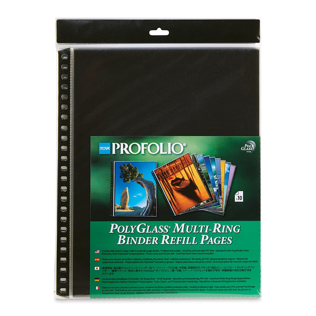 Open in modal - Itoya PolyGlass Refill Page Pack - 9" x 12", Portrait, Pkg of 10