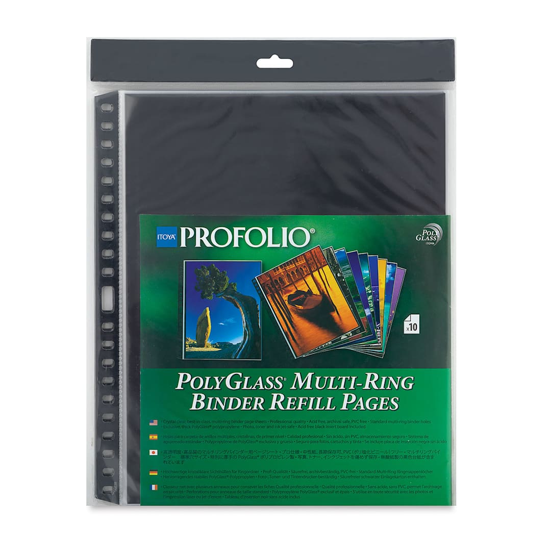 Open in modal - Itoya PolyGlass Refill Page Pack - 11" x 8-1/2", Portrait, Pkg of 10