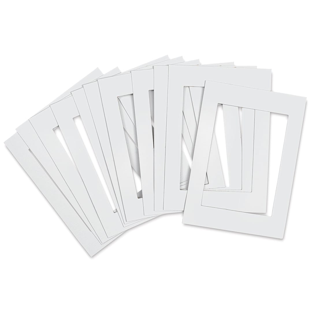 Open in modal - Pre-Cut Mat Frames - White, 5" x 7" (3" x 5" Artwork Size), Pkg of 12