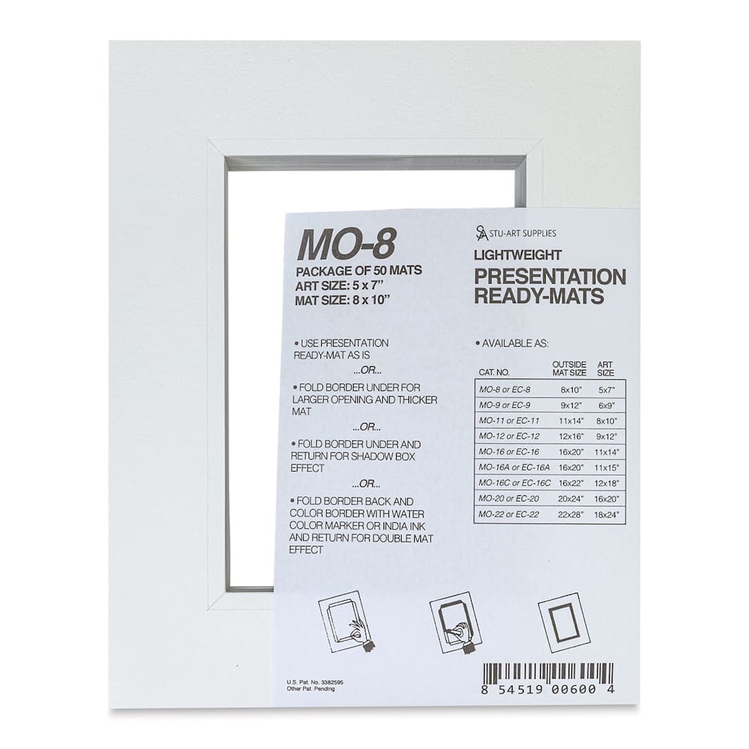 Open in modal - Stu-Art Economy Ready-Mats - 8'' x 10'' (5'' x 7'' Opening), Pkg of 50, front of package