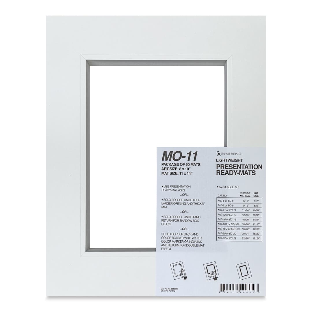 Open in modal - Stu-Art Economy Ready-Mats - 11'' x 14'' (8'' x 10'' Opening), Pkg of 50