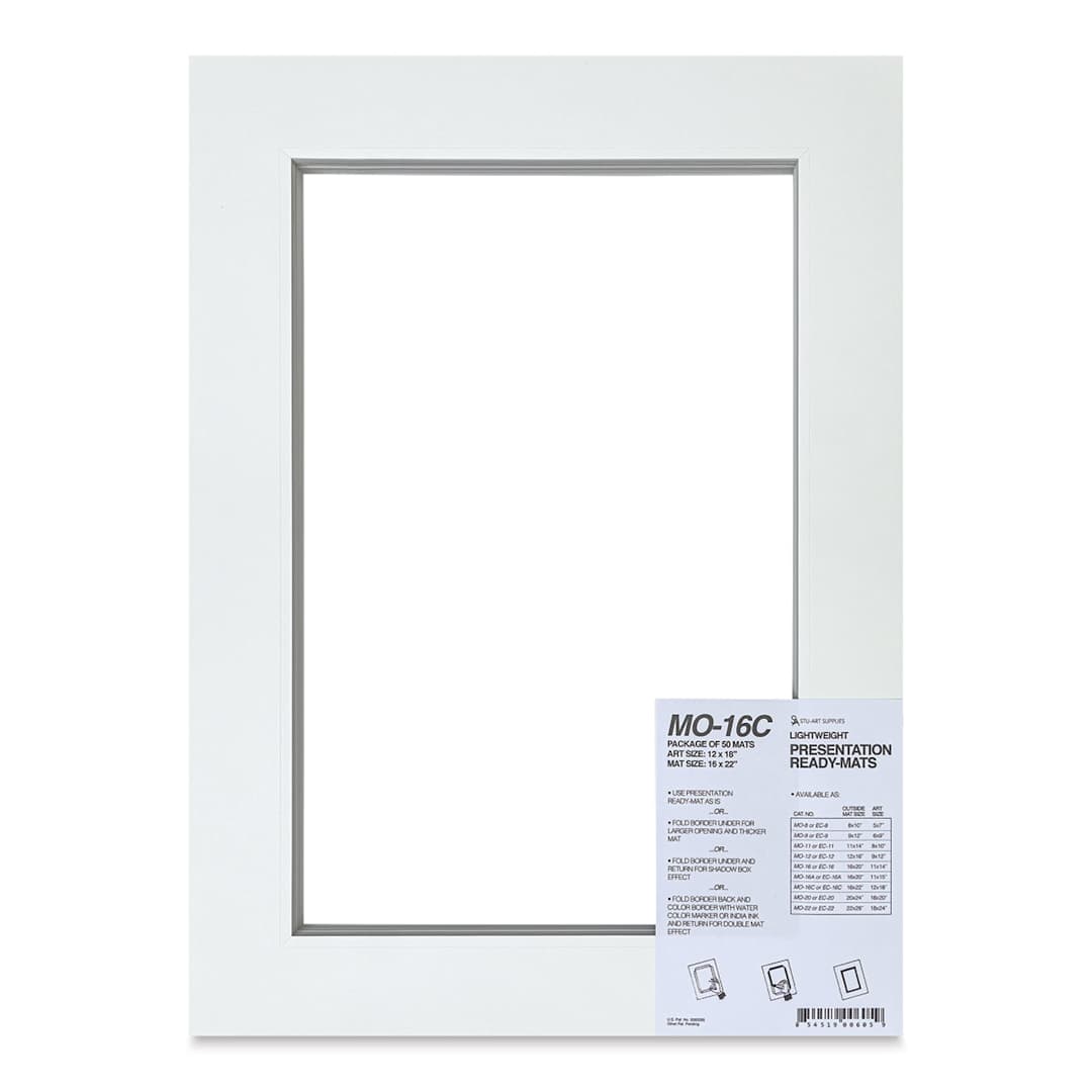 Open in modal - Stu-Art Economy Ready-Mats - 16" x 22" (12" x 18" Opening), Pkg of 50