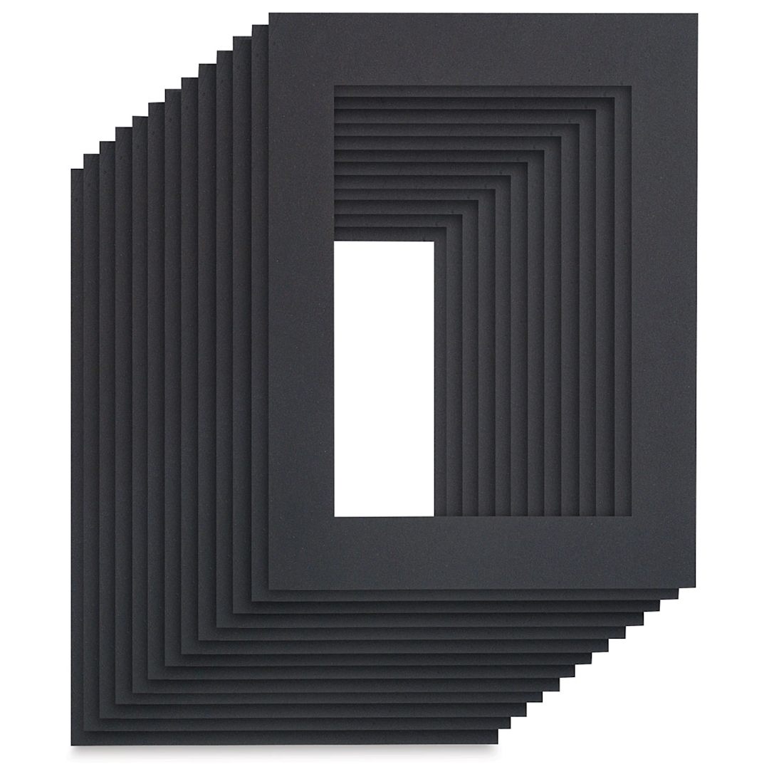 Open in modal - Pre-Cut Mat Frames - Black, 17" x 23" (12" x 18" Artwork Size), Pkg of 12