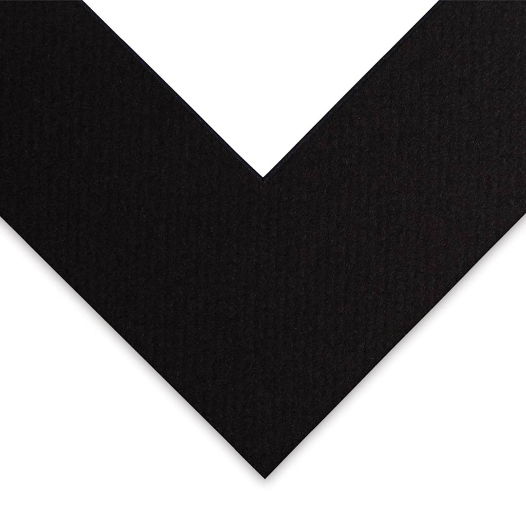 Open in modal - Blick Black Core Pre-Cut Mat - 8'' x 8'' w/ 3-3/4'' x 3-3/4'' opening (corner close-up)