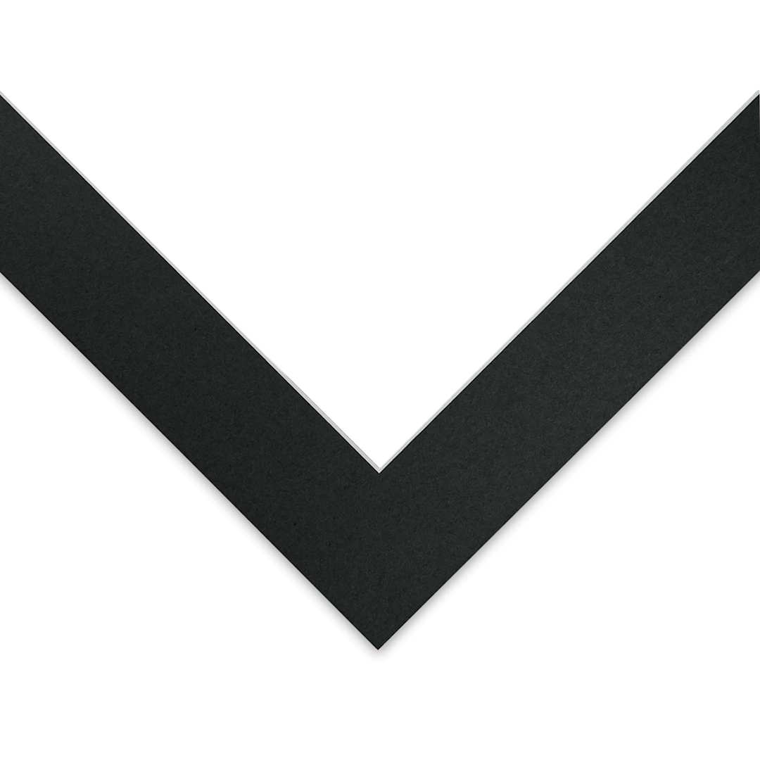 Open in modal - Blick Pre-Cut Mat - Raven Black, 16" x 20" (11-3/4" x 15-3/4" Opening) close-up of corner