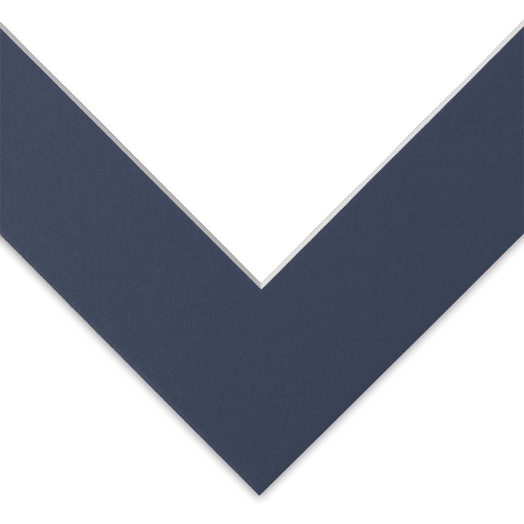 Open in modal - Blick Pre-Cut Mat - Newport Blue, 8" x 10" (4-1/2" x 6-1/2" Opening) close-up of corner